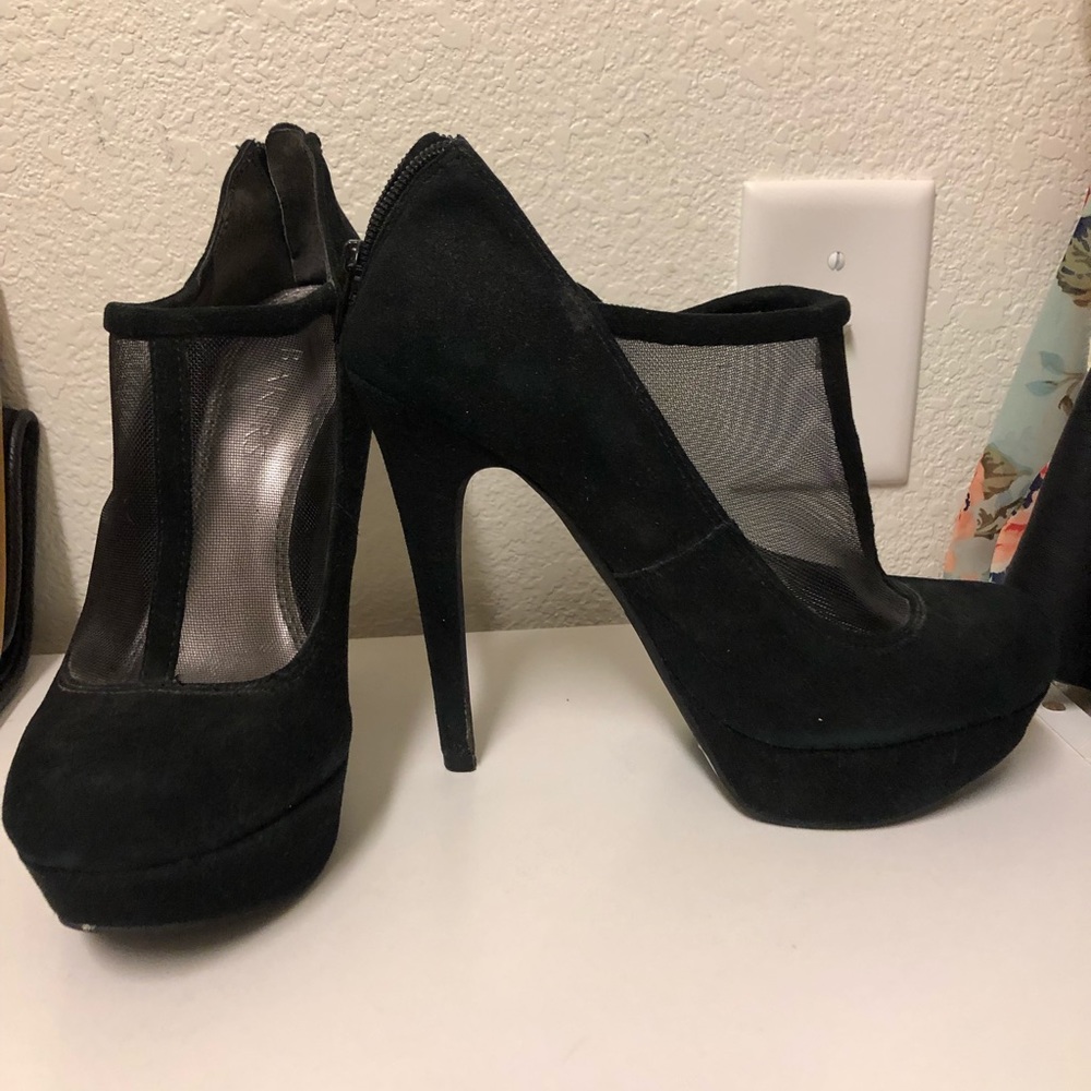 Black heels with see-through top